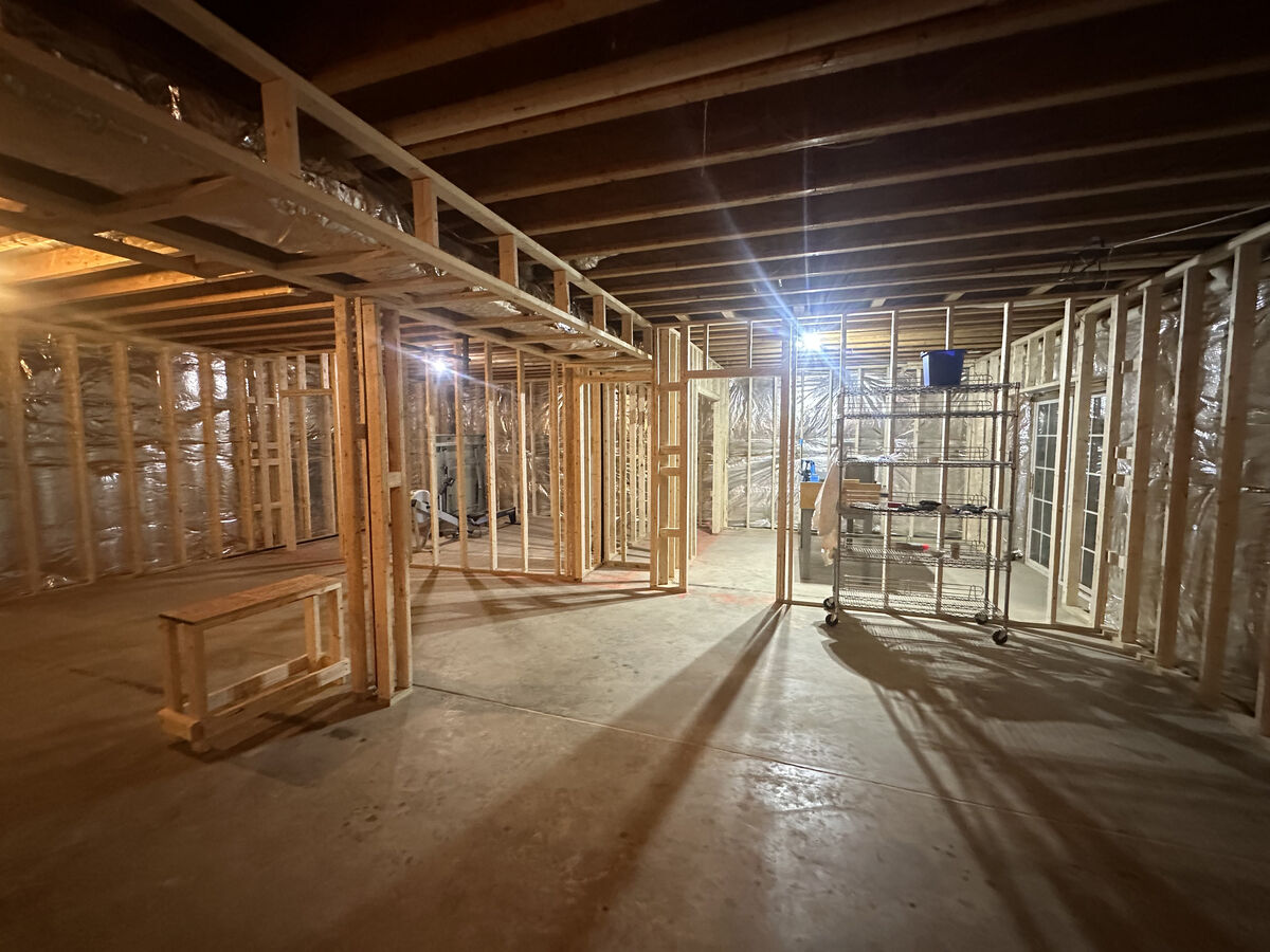 Basement framing before finishing